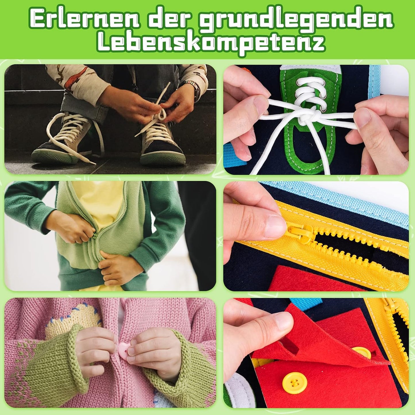 Busy Board, Montessori Spielzeug Für Ab 1 2 3 4 Jahre Kleinkinder Baby Activity Board Quiet Book Autismus Educational Reise Spielzeug Vorschule Learning Count Basis Leben Sensory Board (Blau)