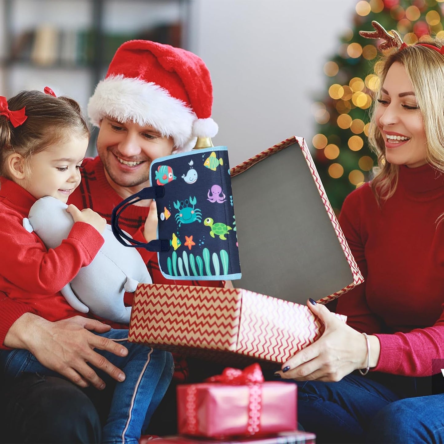 Busy Board, Montessori Spielzeug Für Ab 1 2 3 4 Jahre Kleinkinder Baby Activity Board Quiet Book Autismus Educational Reise Spielzeug Vorschule Learning Count Basis Leben Sensory Board (Blau)