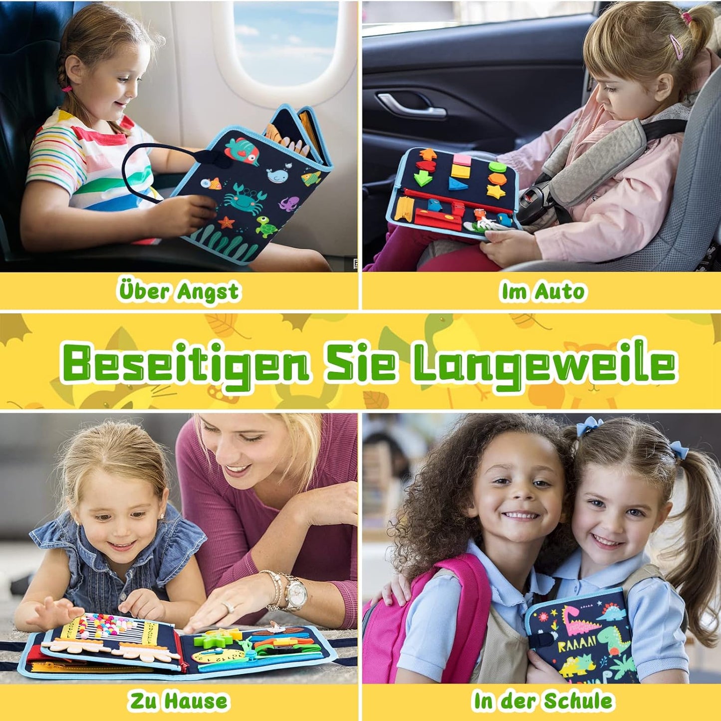 Busy Board, Montessori Spielzeug Für Ab 1 2 3 4 Jahre Kleinkinder Baby Activity Board Quiet Book Autismus Educational Reise Spielzeug Vorschule Learning Count Basis Leben Sensory Board (Blau)